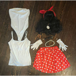 Ladies 50s costume with 10 pieces wig and 2 shirt options